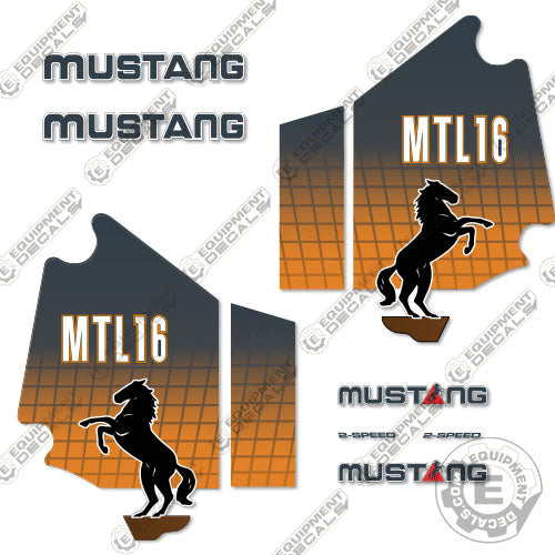 Fits Mustang MTL16 Decal Kit Skid Steer 16, 16mtl16, decal kit, mtl, mtl16