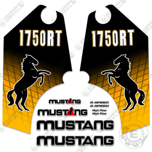 Fits Mustang 1750RT Decal Kit Skid Steer 1750, 1750 rt, 1750rt, decal kit