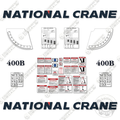 Fits National Crane 400B Decal Kit 400, 400b, boom, crane, decal kit, lift, manitowoc