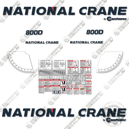 Fits National Crane 800D (Spanish) Decal Kit 800, 800d, boom, crane, decal kit, lift, manitowoc