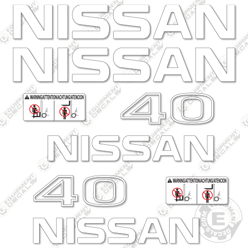 Fits Nissan 40 Decal kit Forklift 40, decal kit, nissan