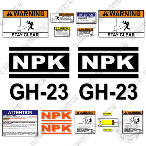 Fits NPK GH-23 Decal Kit Hammer gh 23, gh23, hammer, jack