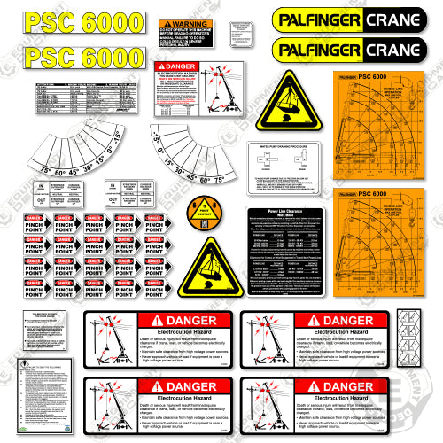 Fits Palfinger PSC6000 Decal Kit Crane Truck 6000, crane, decal kit, eh, finger, pal finger, PSC, PSC-6000, PSC6000