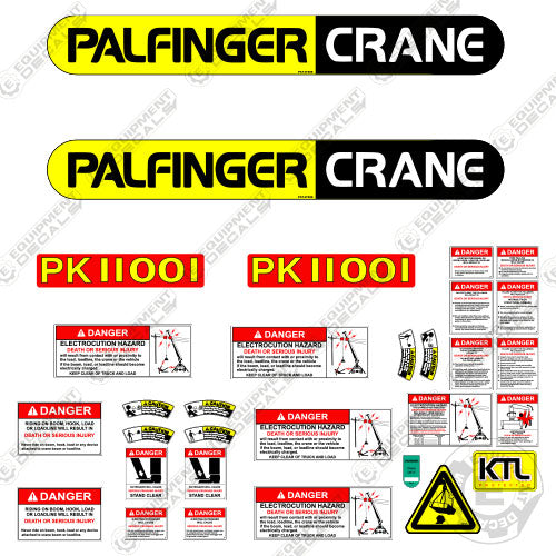 Fits Palfinger PK11001 Decal Kit Crane Truck 11001, crane, decal kit, eh, finger, pal finger, pk11001