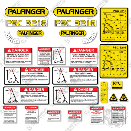 Fits Palfinger PSC3216 Decal Kit Crane Truck 3216, crane, decal kit, finger, pal finger, psc, psc3216