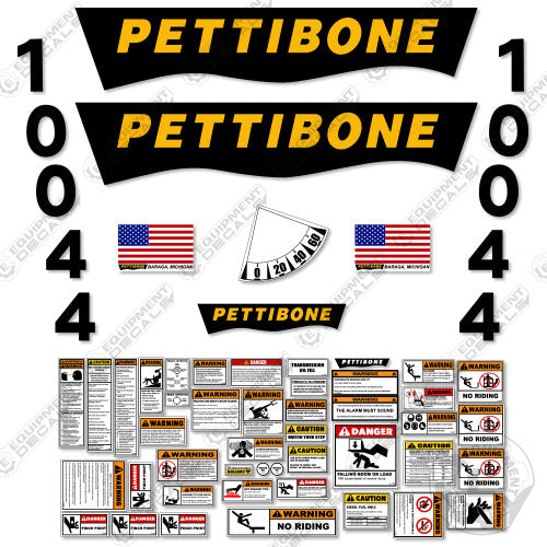 Fits Pettibone 10044 Decal Kit Full Set Telehandler decal kit