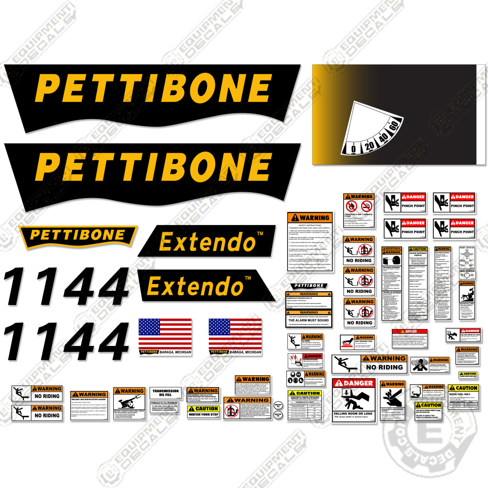 Fits Pettibone 1144 Decal Kit Full Set Telehandler decal kit