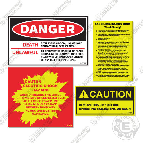 Fits Pettibone 445e Decal kit Speed Swing Warnings 445, 445e, decal kit