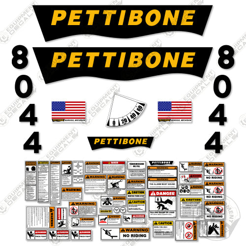 Fits Pettibone 8044 Decal Kit Full Set Telehandler decal kit