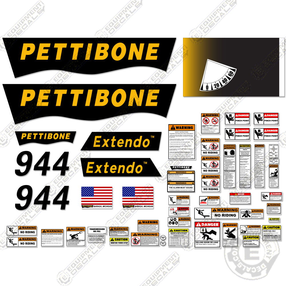 Fits Pettibone 944 Decal Kit Full Set Telehandler decal kit