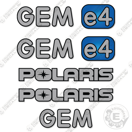 Fits Gem E4 Decal Kit Electric Vehicle decal kit, e4, e 4