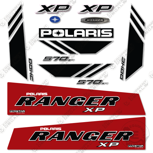 Fits Polaris Ranger 570 XP Decal Kit Utility Vehicle RED - 2016 570, decal kit, efi, excavator