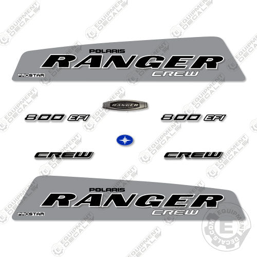 Fits Polaris Ranger 800 EFI Crew Decal Kit Utility Vehicle - GREY 800, 800efi, decal kit, efi