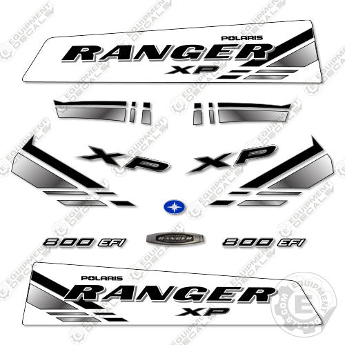 Fits Polaris Ranger 800 EFI XP Decal Kit Utility Vehicle (WHITE) 800, 800efi, decal kit, efi