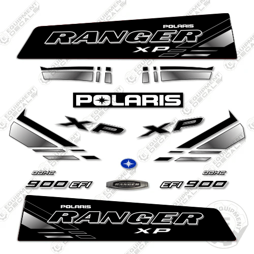 Fits Polaris Ranger 900 EFI XP Decal Kit Utility Vehicle (CUSTOM BLACK) 900, 900 xp, 900efi, decal kit, efi, excavator