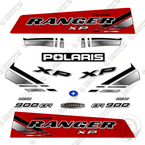 Fits Polaris Ranger 900 EFI XP Decal Kit Utility Vehicle (RED) 900, 900 xp, 900efi, decal kit, efi, excavator