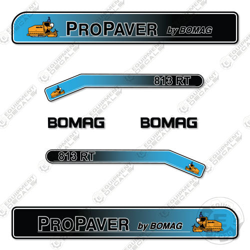 Fits ProPaver 813RT by Bomag Decal Kit Paver 813, 813rt, bomag, decal kit, paver, pro, propaver, roller