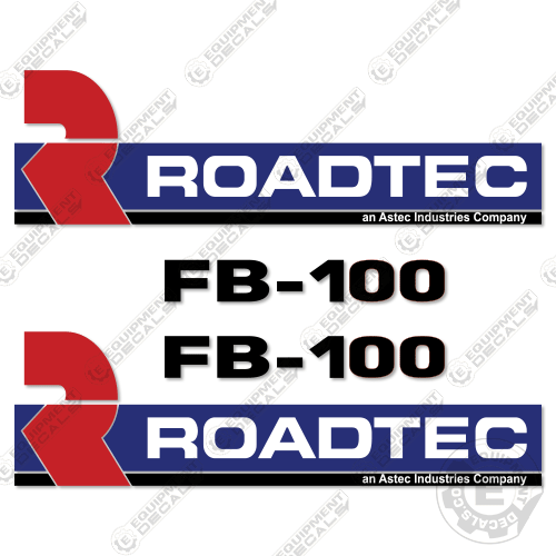 Fits Roadtec FB-100 Decal Kit Front Broom Sweeper 100, decal kit, fb, fb-100