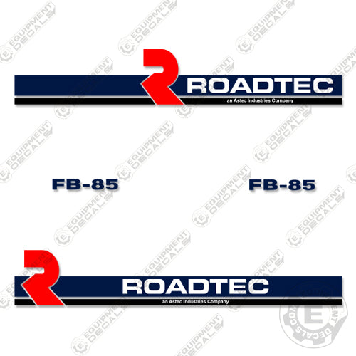 Fits Roadtec FB85 Decal Kit Front Broom Sweeper decal kit, road, roadteck, roadtrec, tec