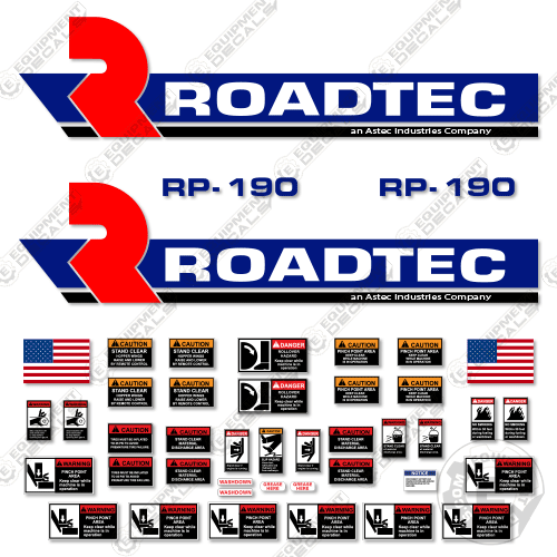 Fits Roadtec RP190 Decal Kit Asphalt Paver 190, decal kit, road, roadteck, roadtrec, rp, rp190, tec