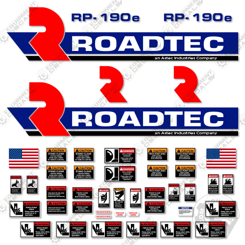 Fits Roadtec RP190E Decal Kit Asphalt Paver 190, 190e, decal kit, road, roadteck, roadtrec, rp, rp190, tec