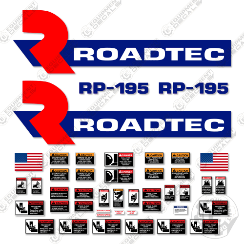 Fits Roadtec RP195 Decal Kit Asphalt Paver 195, decal kit, road, roadteck, roadtrec, rp, rp195, tec