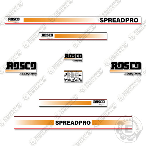 Fits Rosco Spread Pro Decal Kit Chip Spreader decal kit, leeboy