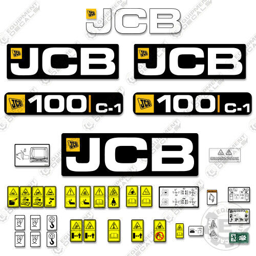 Fits JCB 100C-1 Decal Kit Mini Excavator 100c, 100c-1, 100c1, decal kit, jcb