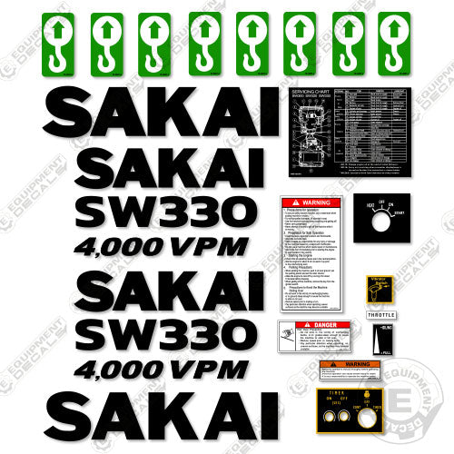 Fits Sakai SW330-1 Decal Kit Roller decal kit, sw330, sw330-1