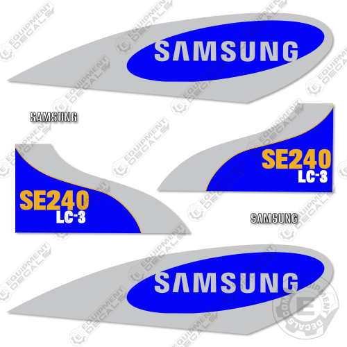 Fits Samsung SE240 LC-3 Decal Kit Excavator 240, decal kit, lc3, se 240, se240