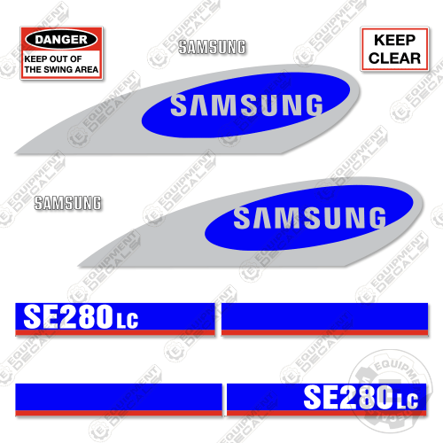 Fits Samsung SE280LC Decal Kit Excavator 280, decal kit, se280, se280lc