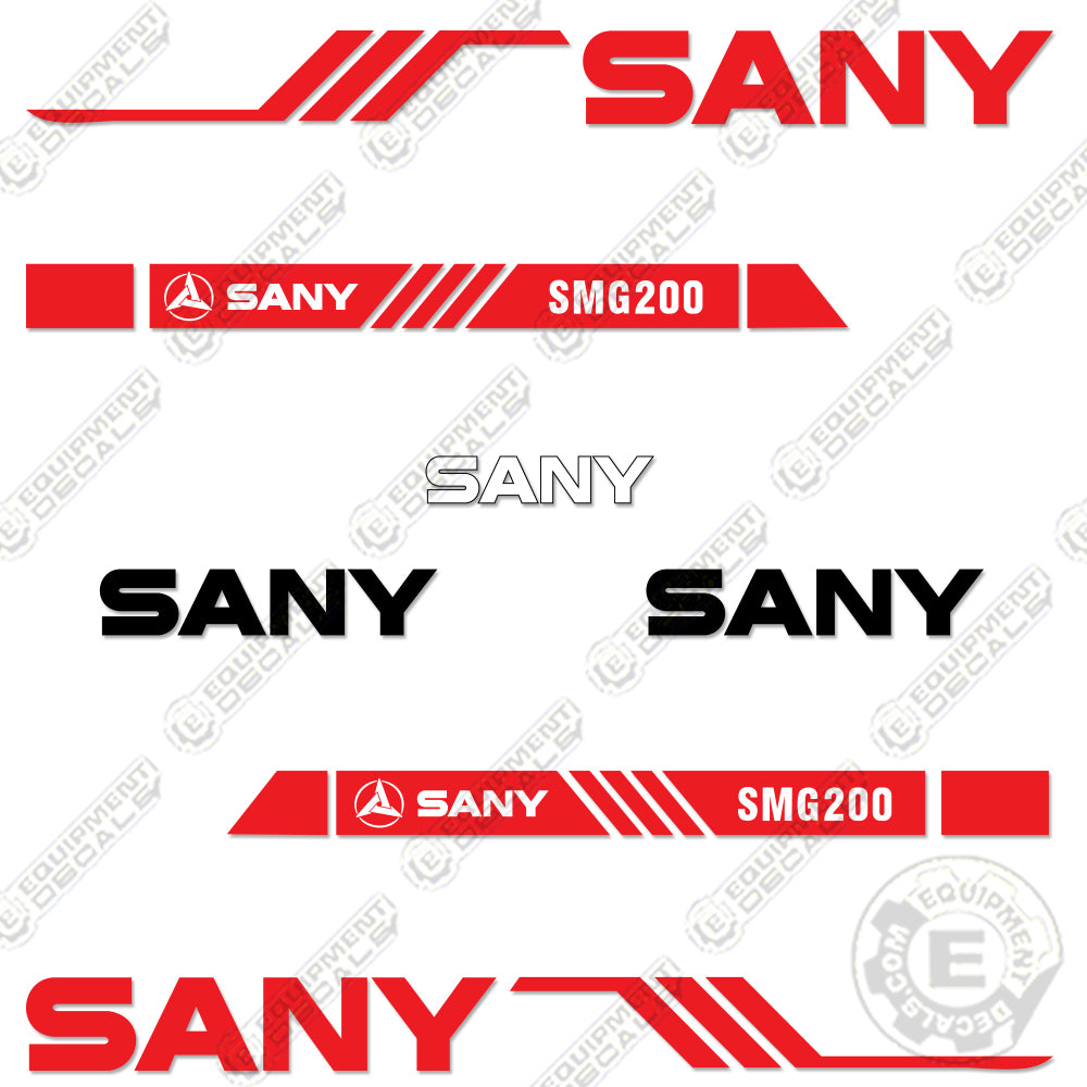 Fits Sany SMG200 Decal Kit Motor Grader 200, decal kit, smg, smg-200