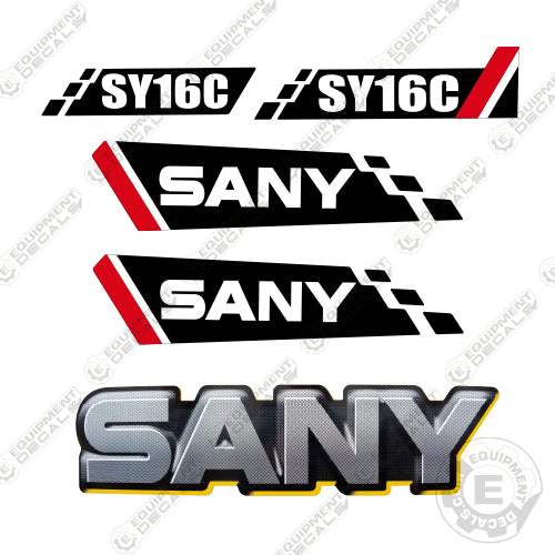 Fits Sany SY16C Mini Excavator Decal Replacement Kit decal kit