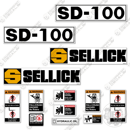 Fits Sellick SD-100 Decal kit Forklift 100, decal kit, sd, sd-100, sd100