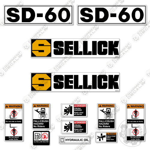 Fits Sellick SD-60 Decal kit Forklift 60, decal kit, sd, sd-60, sd60