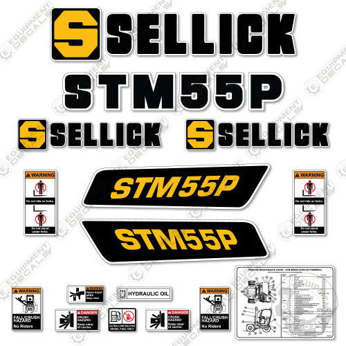 Fits Sellick STM55P Decal kit Forklift 55, decal kit, tmf, tmf-55, tmf55