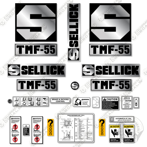 Fits Sellick TMF-55 Decal kit Forklift 55, decal kit, tmf, tmf-55, tmf55