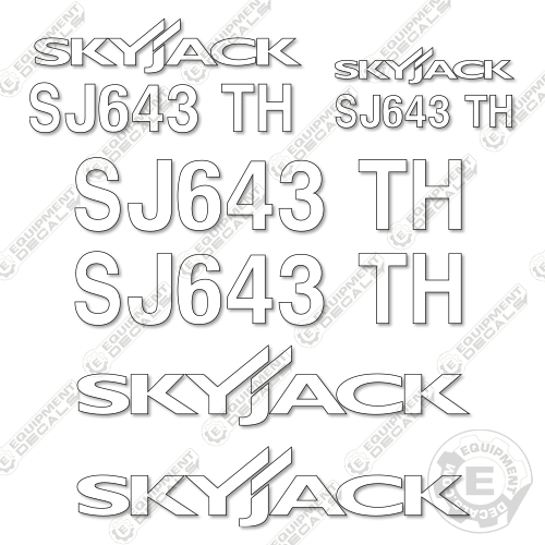 Fits SkyJack SJ643TH Decal Kit Boom Lift (White Cut ONLY) 643, 643th, sj, sj643, sky-jack, skyjack, th