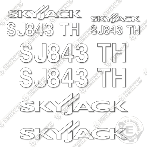 Fits SkyJack SJ843TH Decal Kit Boom Lift (White Cut ONLY) 843, 843th, sj, sj843, sj843th, sky-jack, skyjack, th