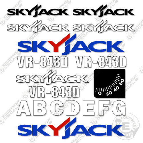 Fits Skyjack VR-843D Decal Kit Telehandler Forklift 843, 843d, decal kit, telescopic, vr843, vr843d