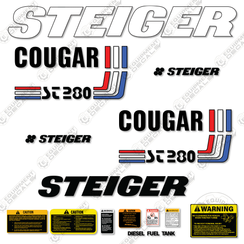 Fits Steiger Cougar ST280 Decal Kit Tractor 280, decal kit, st-280, st280