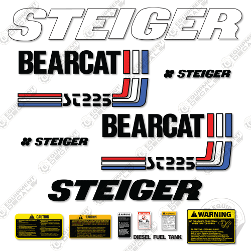 Fits Steiger Bearcat ST225 Decal Kit Tractor 225, decal kit, st-225, st225