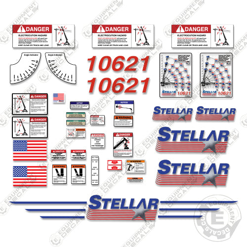 Fits Stellar 10621 Decal Kit Crane Truck P/N 72811 10621, crane, decal kit, stellar