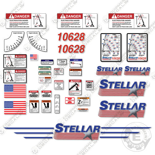 Fits Stellar 10628 Decal Kit Crane Truck 10628, crane, decal kit, stellar