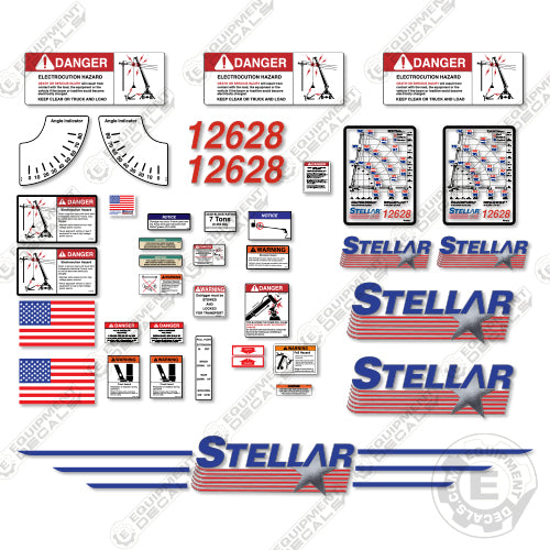 Fits Stellar 12628 Decal Kit Crane Truck 12628, crane, decal kit, stellar