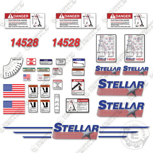 Fits Stellar 14528 Decal Kit Crane Truck crane, decal kit, stellar