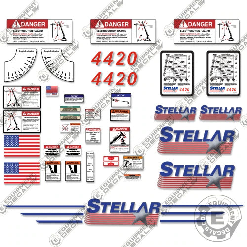 Fits Stellar 4420 Decal Kit Crane Truck crane, decal kit, stellar