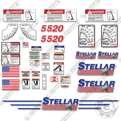 Fits Stellar 5520 Decal Kit Crane Truck 5520, crane, decal kit, stellar