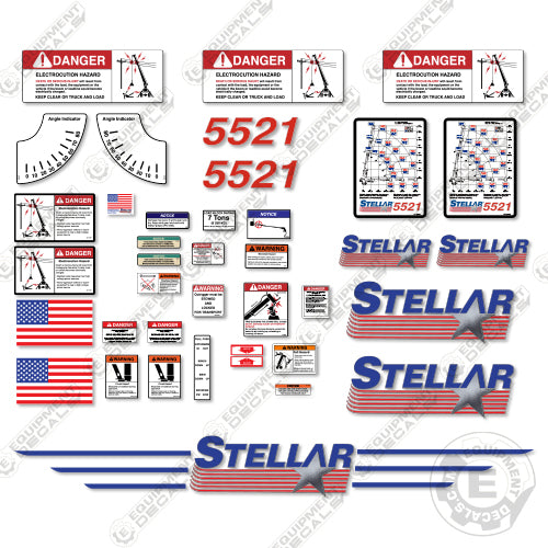 Fits Stellar 5521 Decal Kit Crane Truck crane, decal kit, stellar