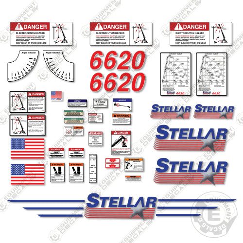 Fits Stellar 6620 Decal Kit Crane Truck P/N 11993 6620, crane, decal kit, stellar